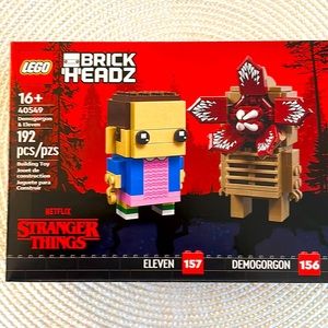 Stranger Things Lego Brick Headz Demogorgon and Eleven